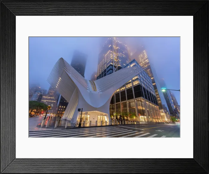 Framed Print : Exterior of the Oculus transportation hub at the World Trade Center, New York, USA Framed Print : Exterior of the Oculus transportation hub at the World Trade Center, New York, USA