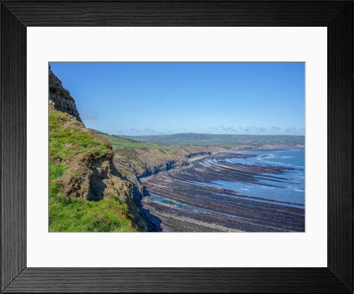 Framed Print : Ravenscar's rocky cliffs and beach on the Yorkshire coast Framed Print : Ravenscar's rocky cliffs and beach on the Yorkshire coast