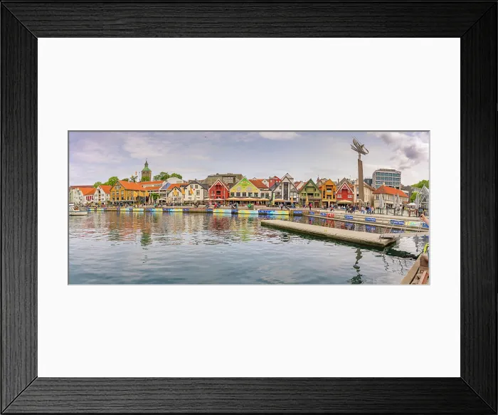 Framed Print : View of reflections in harbour and Stavanger skyline during daytime, Stavanger, Norway Framed Print : View of reflections in harbour and Stavanger skyline during daytime, Stavanger, Norway