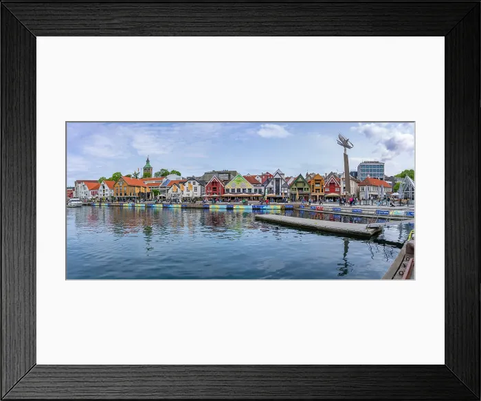 Framed Print : View of reflections in harbour and Stavanger skyline during daytime, Stavanger, Norway Framed Print : View of reflections in harbour and Stavanger skyline during daytime, Stavanger, Norway