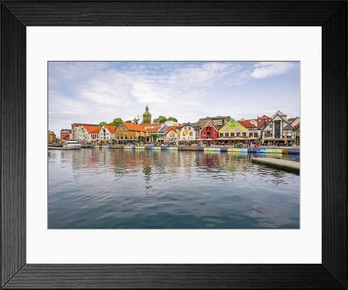 Framed Print : View of reflections in harbour and Stavanger skyline during daytime, Stavanger, Norway Framed Print : View of reflections in harbour and Stavanger skyline during daytime, Stavanger, Norway
