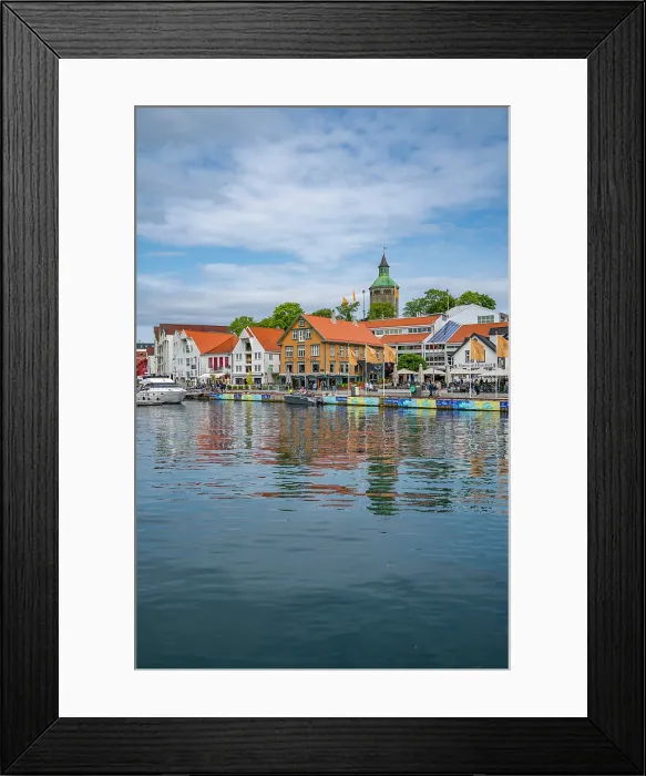 Framed Print : View of reflections in harbour and Stavanger skyline during daytime, Stavanger, Norway Framed Print : View of reflections in harbour and Stavanger skyline during daytime, Stavanger, Norway