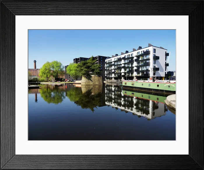 Framed Print : Modern Flats by New Islington Marina, Manchester, United Kingdom Framed Print : Modern Flats by New Islington Marina, Manchester, United Kingdom