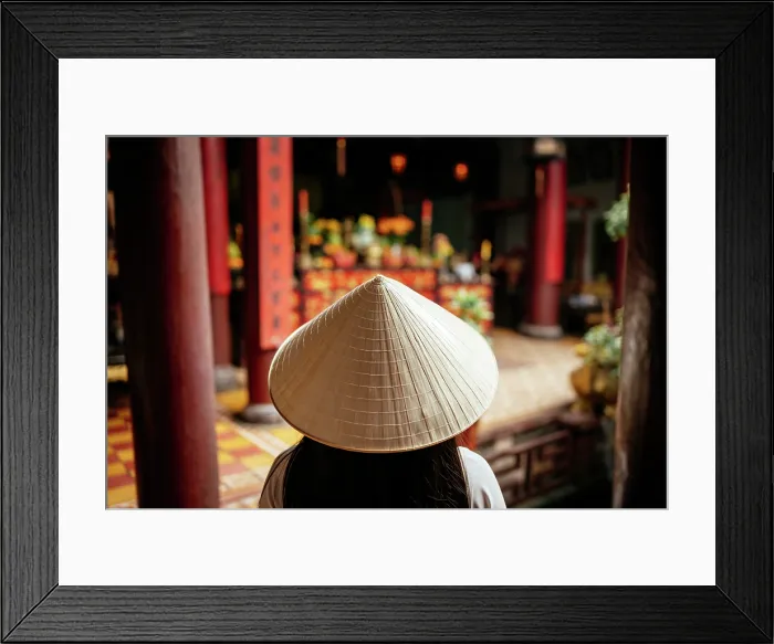 Framed Print : Vietnamese woman in ao dai at Quang Cong Temple, Hoi An, Quang Nam Province, Vietnam Framed Print : Vietnamese woman in ao dai at Quang Cong Temple, Hoi An, Quang Nam Province, Vietnam
