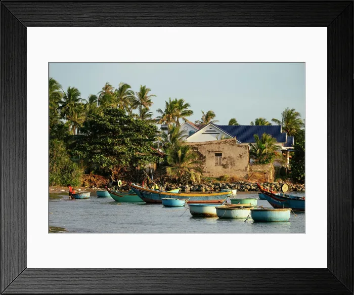 Framed Print : Fishing boats in bay, Mui Ne, Binh Thuan Province, Vietnam Framed Print : Fishing boats in bay, Mui Ne, Binh Thuan Province, Vietnam