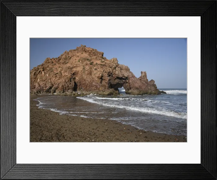 Framed Print : Rock formation at the beach in Mirleft, Morocco Framed Print : Rock formation at the beach in Mirleft, Morocco