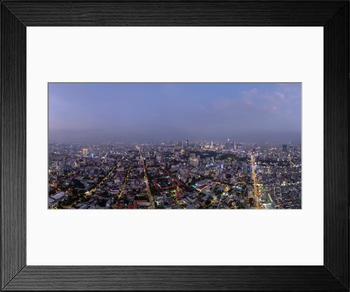 Framed Print : Aerial view of Saigon at dusk, Ho Chi Minh City, Vietnam Framed Print : Aerial view of Saigon at dusk, Ho Chi Minh City, Vietnam
