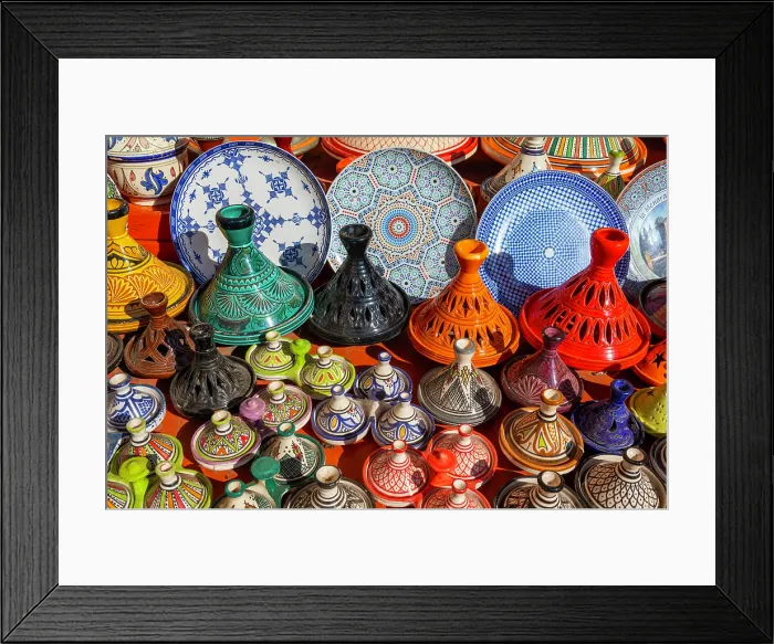 Framed Print : Morrocan Tagines and dishes, Medina, Marrakesh, (Marrakech), Morocco Framed Print : Morrocan Tagines and dishes, Medina, Marrakesh, (Marrakech), Morocco