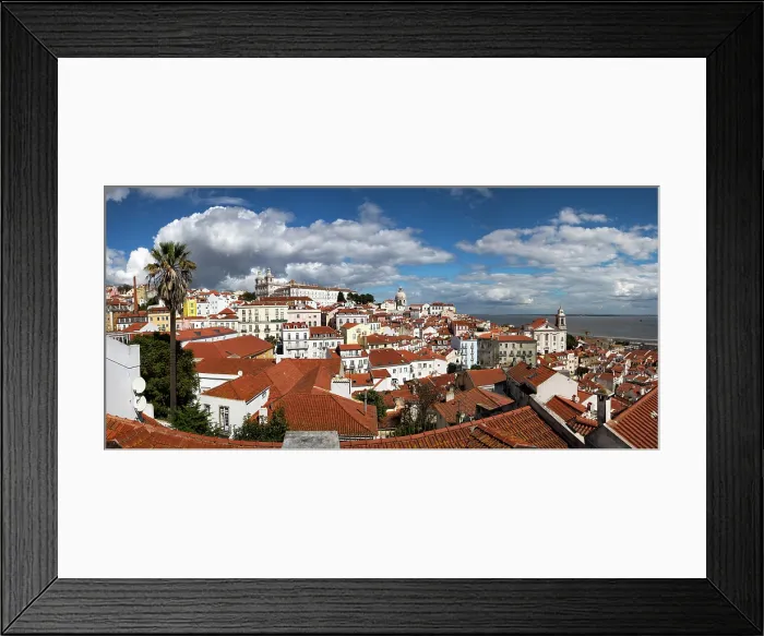 Framed Print : Panoramic view of Lisbon city, Alfama District, Portugal Framed Print : Panoramic view of Lisbon city, Alfama District, Portugal