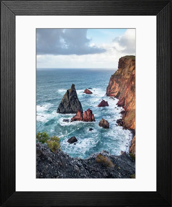 Framed Print : dramatic coastline with rocks of Madeira, Portugal Framed Print : dramatic coastline with rocks of Madeira, Portugal