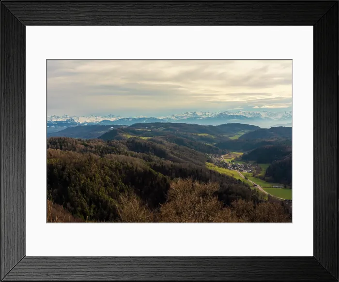 Framed Print : Panoramic landscape view of nature surrounding Zurich, Switzerland Framed Print : Panoramic landscape view of nature surrounding Zurich, Switzerland
