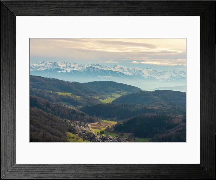 Framed Print : Panoramic landscape view of nature surrounding Zurich, Switzerland Framed Print : Panoramic landscape view of nature surrounding Zurich, Switzerland