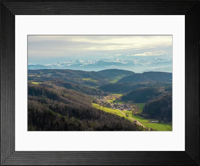 Framed Print : Panoramic landscape view of nature surrounding Zurich, Switzerland Framed Print : Panoramic landscape view of nature surrounding Zurich, Switzerland