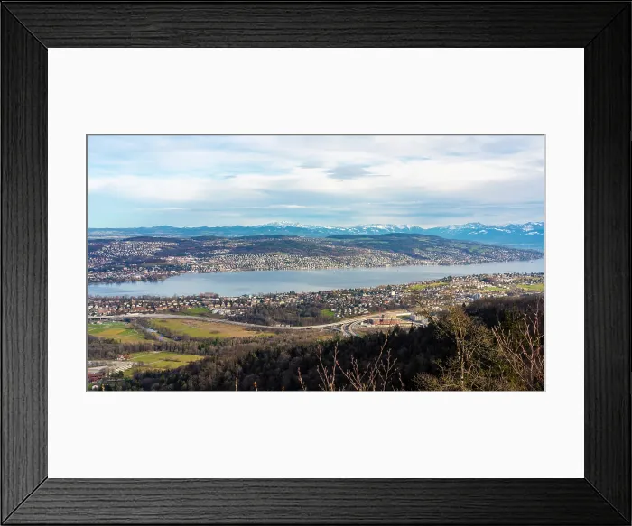 Framed Print : Panoramic view of Zurich Lake, Switzerland Framed Print : Panoramic view of Zurich Lake, Switzerland