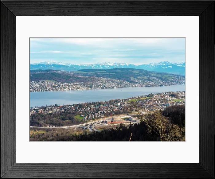 Framed Print : Panoramic view of Zurich Lake, Switzerland Framed Print : Panoramic view of Zurich Lake, Switzerland