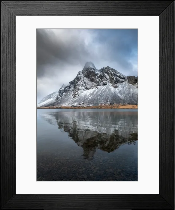 Framed Print : Mount Eystrahorn in winter, Krossanesfjall Mountains, Iceland Framed Print : Mount Eystrahorn in winter, Krossanesfjall Mountains, Iceland