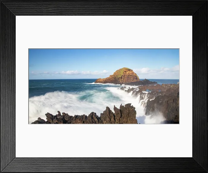 Framed Print : Ocean waves in Porto Moniz, Madeira, Portugal Framed Print : Ocean waves in Porto Moniz, Madeira, Portugal