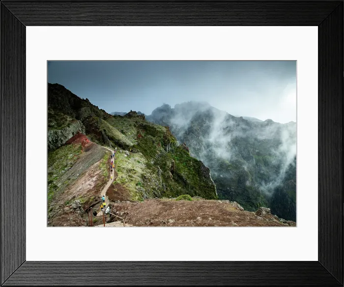 Framed Print : Landscape on the trek between Arieiro peak and Ruivo peak of Madeira island, Portugal Framed Print : Landscape on the trek between Arieiro peak and Ruivo peak of Madeira island, Portugal