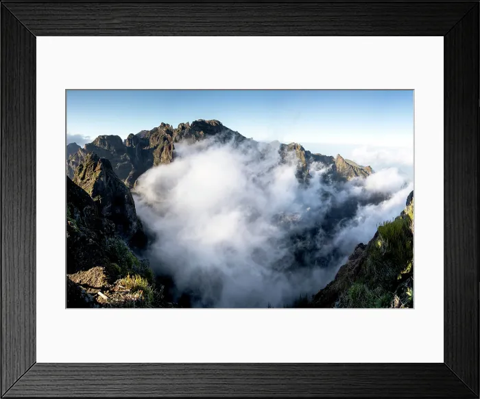 Framed Print : View of the mountains and rocks near Arieiro peak, Madeira, Portugal Framed Print : View of the mountains and rocks near Arieiro peak, Madeira, Portugal