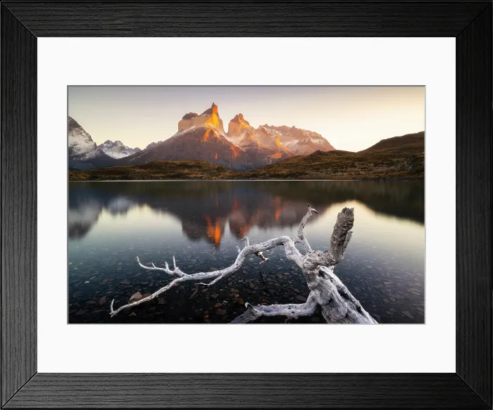 Framed Print : Cuernos del Paine reflected in Lake Nordenskjold during sunrise, Torres del Paine NP, Ultima Esperanza, Region de Magallanes y de la Antartica Chilena, Patagonia, Chile Framed Print : Cuernos del Paine reflected in Lake Nordenskjold during sunrise, Torres del Paine NP, Ultima Esperanza, Region de Magallanes y de la Antartica Chilena, Patagonia, Chile