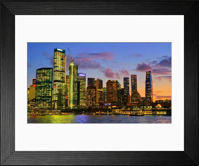 Framed Print : Sydney skyline at dusk, Australia Framed Print : Sydney skyline at dusk, Australia