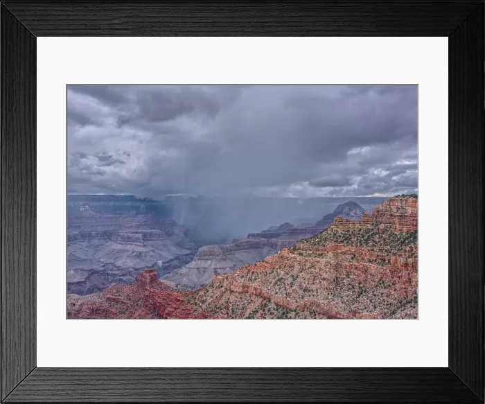 Framed Print : A rain storm over the North Rim of Grand Canyon National Park, Arizona, USA Framed Print : A rain storm over the North Rim of Grand Canyon National Park, Arizona, USA