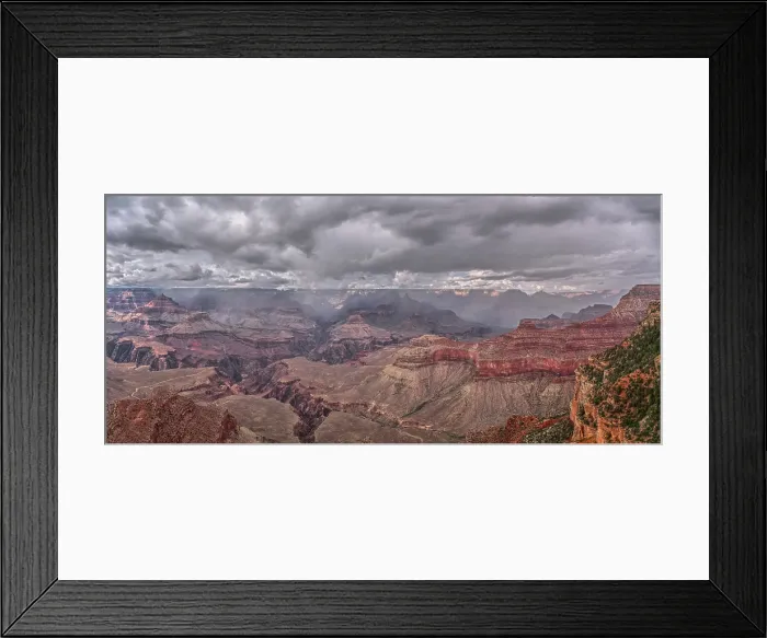Framed Print : Panorama of a rain storm over the North Rim of Grand Canyon National Park, Arizona, USA Framed Print : Panorama of a rain storm over the North Rim of Grand Canyon National Park, Arizona, USA