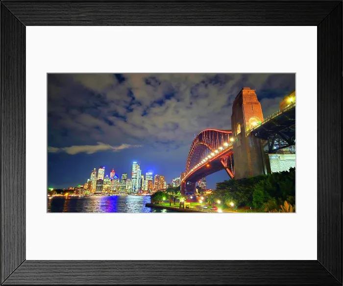 Framed Print : Sydney Harbour skyline at sunset, Sydney, Australia Framed Print : Sydney Harbour skyline at sunset, Sydney, Australia