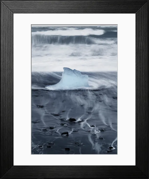 Framed Print : Iceberg or Growler shaped like a Glass Slipper on Fellsfjara Beach, nicknamed Diamond Beach, near Jokulsarlon, Southern Iceland, Europe Framed Print : Iceberg or Growler shaped like a Glass Slipper on Fellsfjara Beach, nicknamed Diamond Beach, near Jokulsarlon, Southern Iceland, Europe