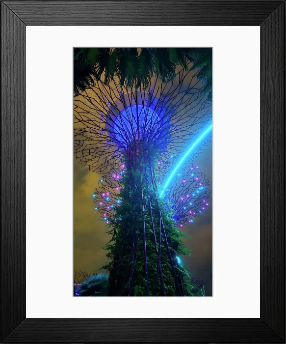 Framed Print : Gardens By The Bay light show, Singapore Framed Print : Gardens By The Bay light show, Singapore