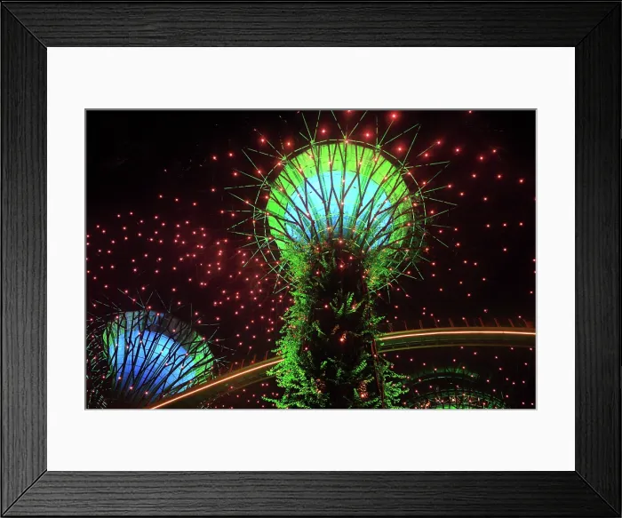 Framed Print : Lightshow, The Gardens by the Bay, Singapore