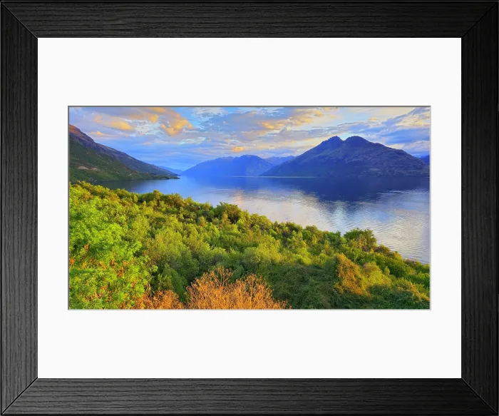 Framed Print : Autumn evening, Lake Wakatipu, near Queenstown, South Island, New Zealand Framed Print : Autumn evening, Lake Wakatipu, near Queenstown, South Island, New Zealand