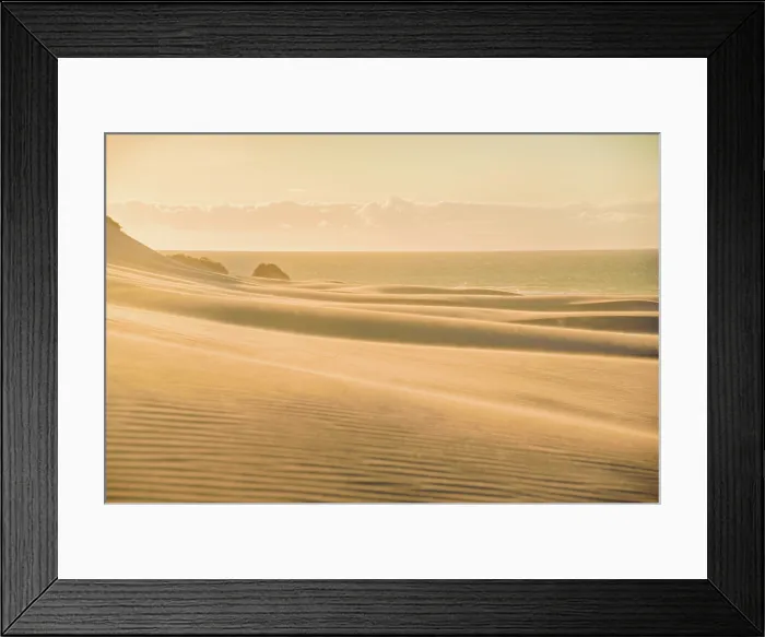Framed Print : Smooth Ripples on Windswept Sand Dunes Glowing in Sunset Light at Wharariki Beach, Golden Bay, New Zealand Framed Print : Smooth Ripples on Windswept Sand Dunes Glowing in Sunset Light at Wharariki Beach, Golden Bay, New Zealand
