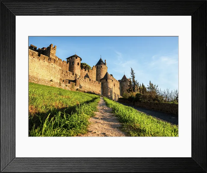 Framed Print : Medieval castle of Carcassonne, Languedoc-Roussillon, France Framed Print : Medieval castle of Carcassonne, Languedoc-Roussillon, France