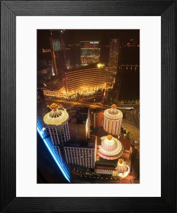 Framed Print : Aerial view from Grand Lisboa hotel, Macau, Special Administrative Region, China, Asia Framed Print : Aerial view from Grand Lisboa hotel, Macau, Special Administrative Region, China, Asia
