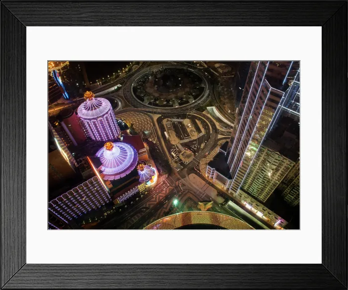 Framed Print : Aerial view from Grand Lisboa hotel, Macau, Special Administrative Region, China, Asia Framed Print : Aerial view from Grand Lisboa hotel, Macau, Special Administrative Region, China, Asia