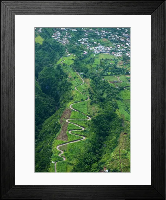 Framed Print : Aerial view over the West Coast, Reunion Framed Print : Aerial view over the West Coast, Reunion