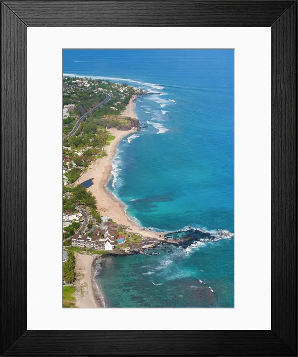Framed Print : Boucan Canot hotel, aerial view of lagoon west coast, Saint-Gilles-les-Bains, Reunion Framed Print : Boucan Canot hotel, aerial view of lagoon west coast, Saint-Gilles-les-Bains, Reunion