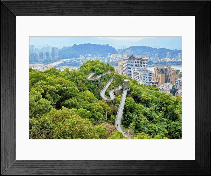 Framed Print : Fuzhou city view and FuDao (Fortune Walkway), Fuzhou, Fujian Province, China Framed Print : Fuzhou city view and FuDao (Fortune Walkway), Fuzhou, Fujian Province, China