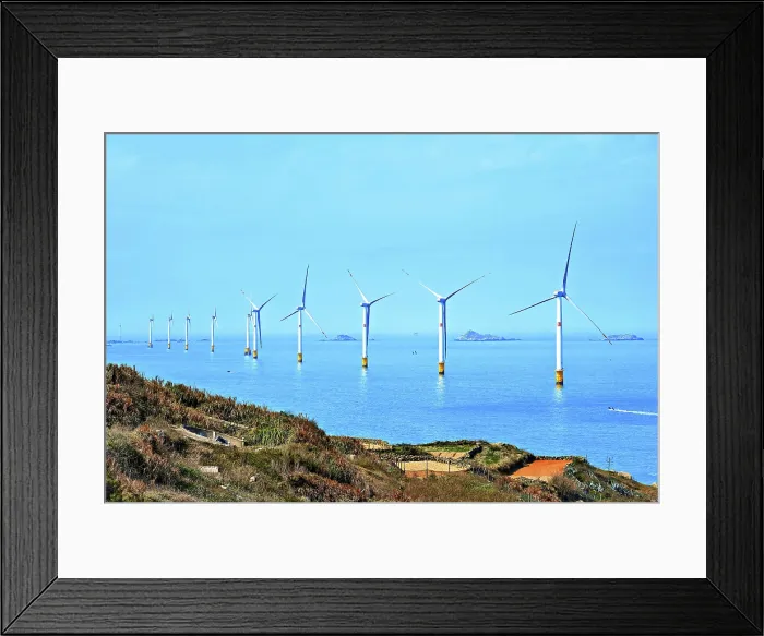 Framed Print : Windmills in the sea. Pingtan Island, Fuzhou City, Fujian Province, China Framed Print : Windmills in the sea. Pingtan Island, Fuzhou City, Fujian Province, China