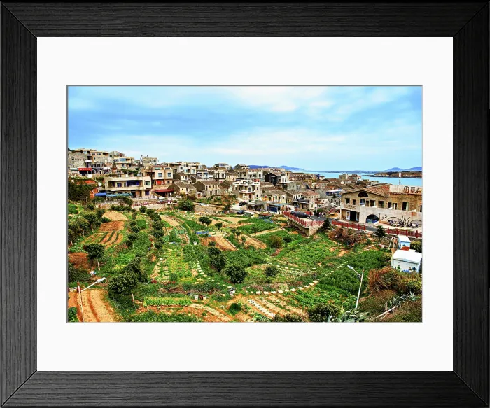 Framed Print : Village by the sea, Pingtan Island, Fuzhou City, Fujian Province, China Framed Print : Village by the sea, Pingtan Island, Fuzhou City, Fujian Province, China
