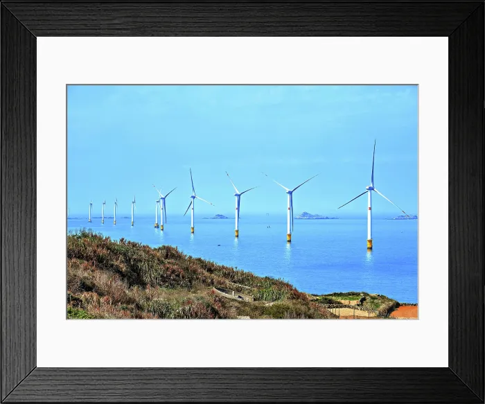 Framed Print : Windmills in the sea. Pingtan Island, Fuzhou City, Fujian Province, China Framed Print : Windmills in the sea. Pingtan Island, Fuzhou City, Fujian Province, China