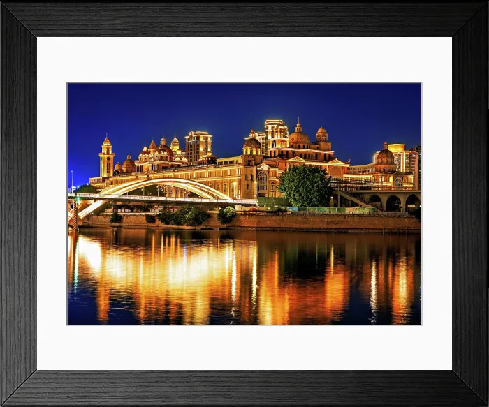Framed Print : ZhongZhou Island and JieFang Bridge over the Minjiang River at night, Fuzhou, Fujian Province, China Framed Print : ZhongZhou Island and JieFang Bridge over the Minjiang River at night, Fuzhou, Fujian Province, China