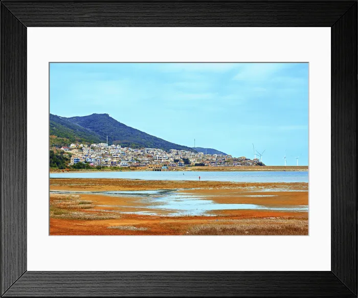 Framed Print : Village by the sea with an accompaniment of windmills, Pingtan Island, Fuzhou City, Fujian Province, China Framed Print : Village by the sea with an accompaniment of windmills, Pingtan Island, Fuzhou City, Fujian Province, China