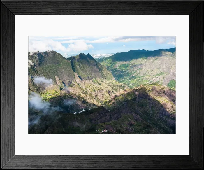 Framed Print : Aerial view, Cilaos Cirque, Reunion Framed Print : Aerial view, Cilaos Cirque, Reunion