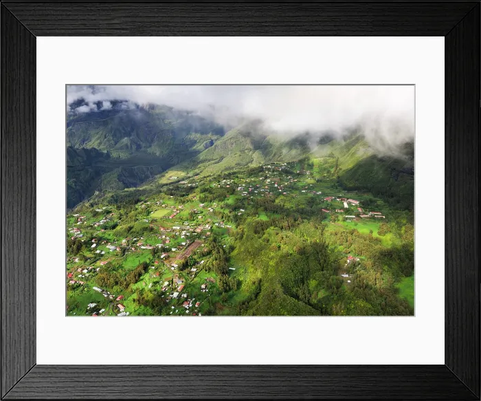 Framed Print : Aerial view over the northwestern coast, Reunion Framed Print : Aerial view over the northwestern coast, Reunion