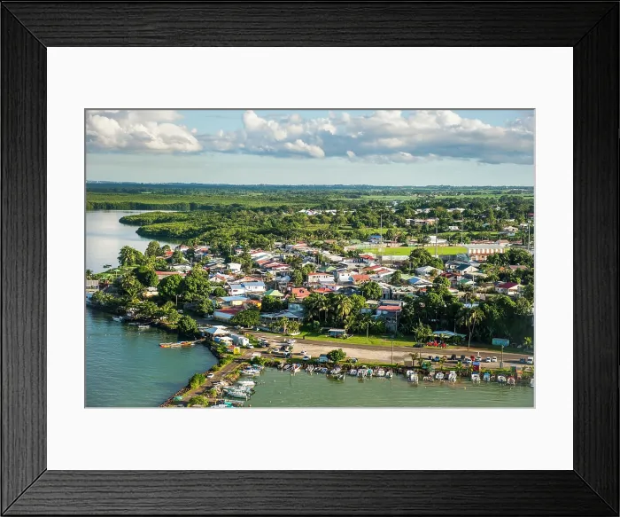 Framed Print : Aerial view of the coast at Sainte-Rose, Grand Cul-de-sac Marin, Sainte-Rose, Basse-Terre, Guadeloupe Framed Print : Aerial view of the coast at Sainte-Rose, Grand Cul-de-sac Marin, Sainte-Rose, Basse-Terre, Guadeloupe