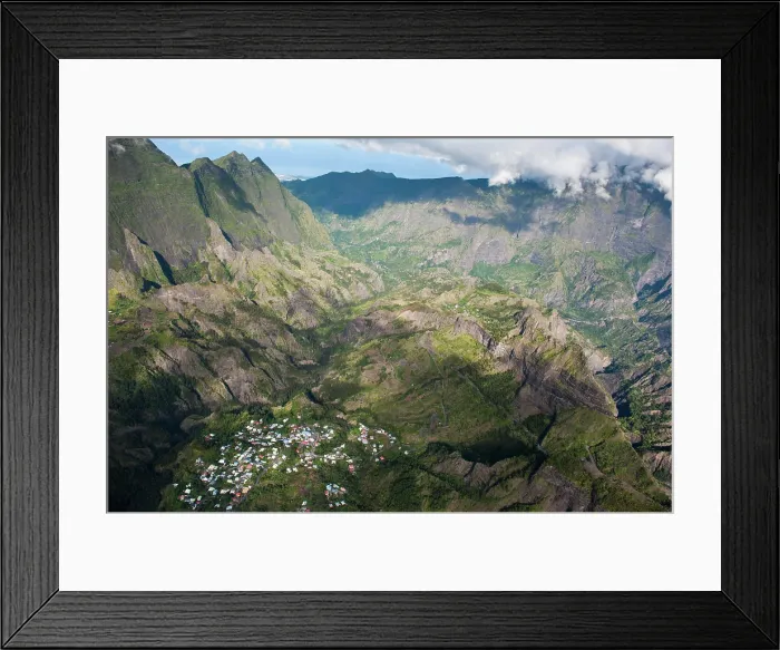 Framed Print : Aerial view over Cilaos Cirque. Reunion Framed Print : Aerial view over Cilaos Cirque. Reunion