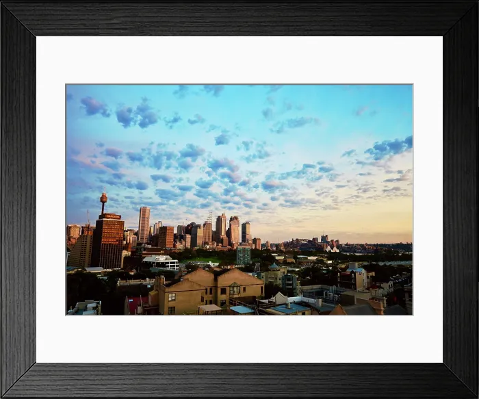 Framed Print : Sydney city skyline in at dawn Framed Print : Sydney city skyline in at dawn