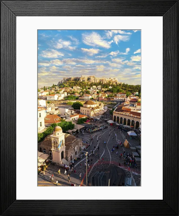 Framed Print : Monastiraki Square with the Acropolis and Parthenon on background, Athens, Attica, Greece Framed Print : Monastiraki Square with the Acropolis and Parthenon on background, Athens, Attica, Greece